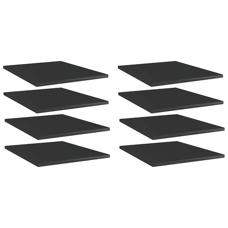 Vidaxl wandschappen 8 st 40x50x1,5 cm bewerkt hout hoogglans zwart