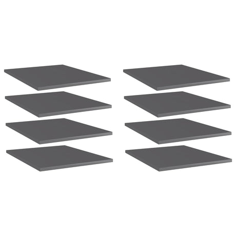 Vidaxl wandschappen 8 st 40x50x1,5 cm bewerkt hout hoogglans grijs