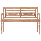 Vidaxl bankje batavia 120 cm massief teakhout met whitewash afwerking