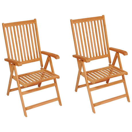Vidaxl tuinstoelen 2 st met groene kussens massief teakhout