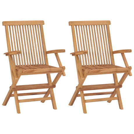 Vidaxl tuinstoelen 2 st met wijnrode kussens massief teakhout