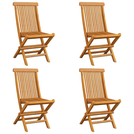 Vidaxl tuinstoelen 4 st met antracietkleurige kussens massief teakhout