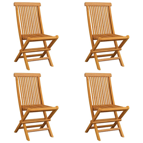 Vidaxl tuinstoelen 4 st met crèmewitte kussens massief teakhout