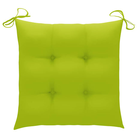 Vidaxl schommelstoel met heldergroen kussen massief teakhout