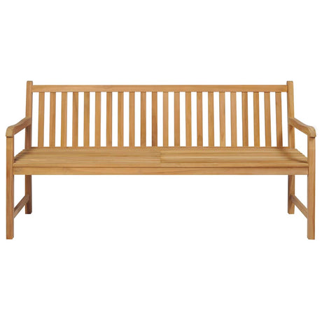 Vidaxl tuinbank met grijs kussen 175 cm massief teakhout