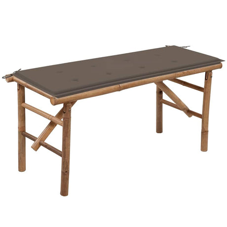 Vidaxl tuinbank inklapbaar met kussen 118 cm bamboe