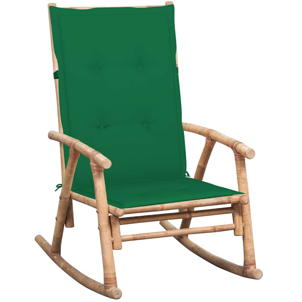 Vidaxl schommelstoel met kussen bamboe