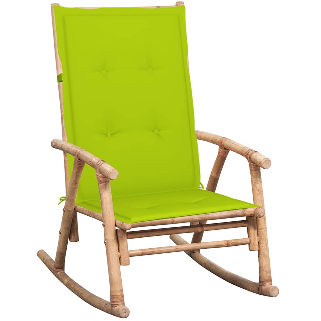 Vidaxl schommelstoel met kussen bamboe
