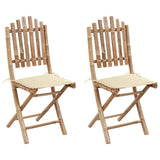 Vidaxl tuinstoelen 2 st inklapbaar met kussens bamboe