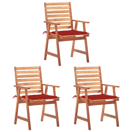 Vidaxl tuinstoelen 3 st met kussens massief acaciahout