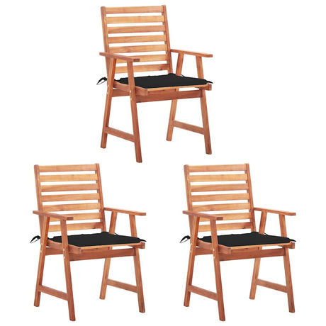 Vidaxl tuinstoelen 3 st met kussens massief acaciahout