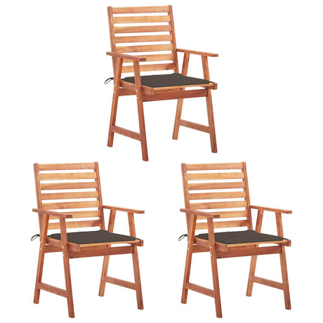 Vidaxl tuinstoelen 3 st met kussens massief acaciahout