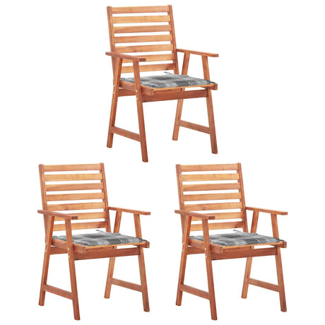 Vidaxl tuinstoelen 3 st met kussens massief acaciahout