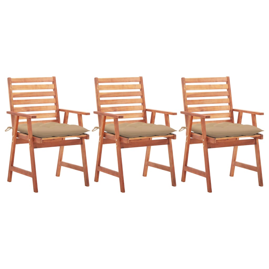 Vidaxl tuinstoelen 3 st met kussens massief acaciahout