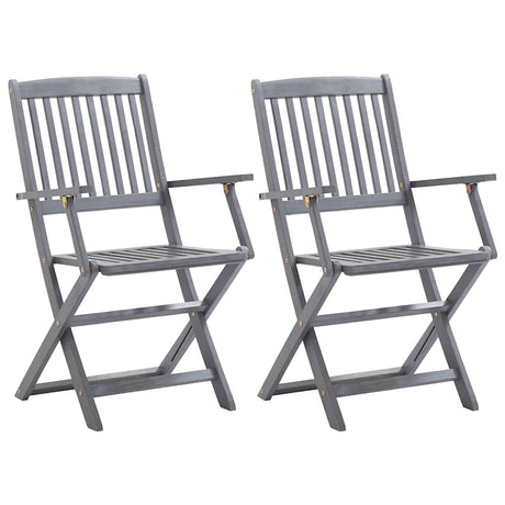 Vidaxl tuinstoelen 2 st inklapbaar met kussens massief acaciahout