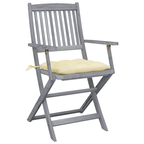 Vidaxl tuinstoelen 2 st inklapbaar met kussens massief acaciahout