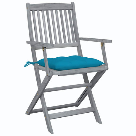 Vidaxl tuinstoelen 2 st inklapbaar met kussens massief acaciahout