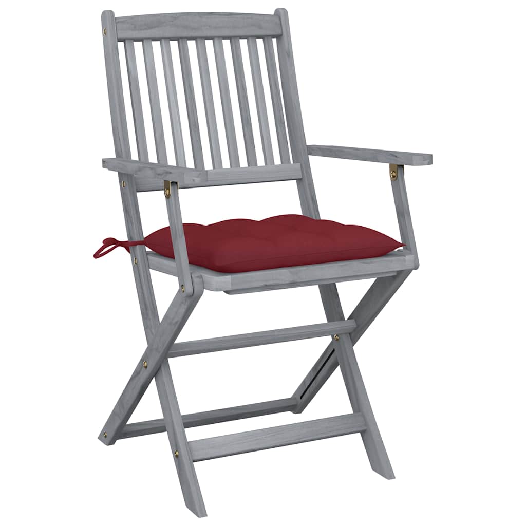 Vidaxl tuinstoelen 2 st inklapbaar met kussens massief acaciahout