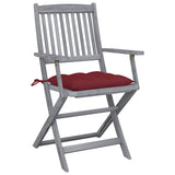 Vidaxl tuinstoelen 2 st inklapbaar met kussens massief acaciahout