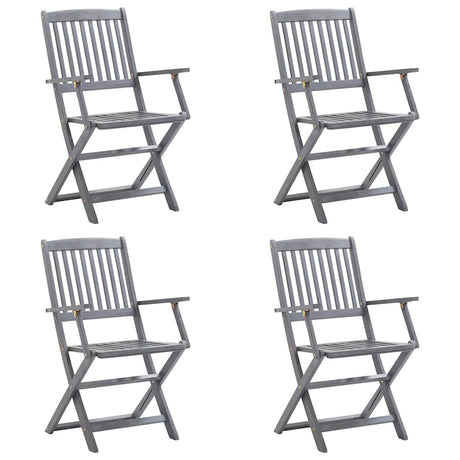 Vidaxl tuinstoelen 4 st inklapbaar met kussens massief acaciahout
