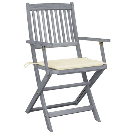 Vidaxl tuinstoelen 4 st inklapbaar met kussens massief acaciahout
