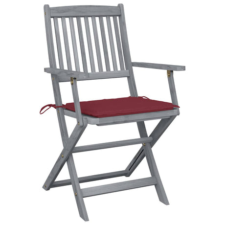Vidaxl tuinstoelen 4 st inklapbaar met kussens massief acaciahout