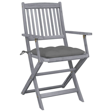 Vidaxl tuinstoelen 4 st inklapbaar met kussens massief acaciahout