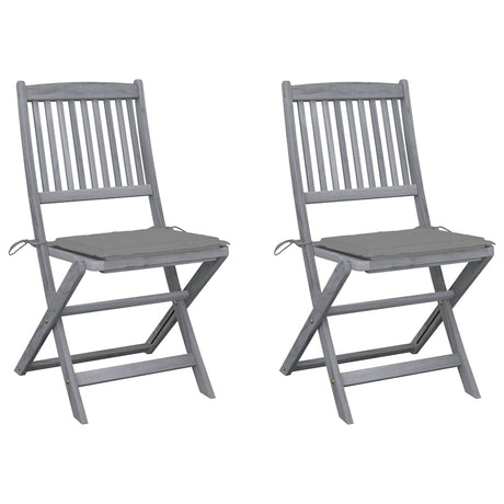 Vidaxl tuinstoelen 2 st inklapbaar met kussens massief acaciahout