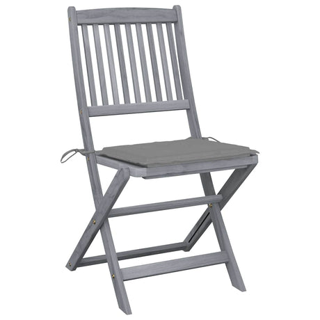 Vidaxl tuinstoelen 2 st inklapbaar met kussens massief acaciahout