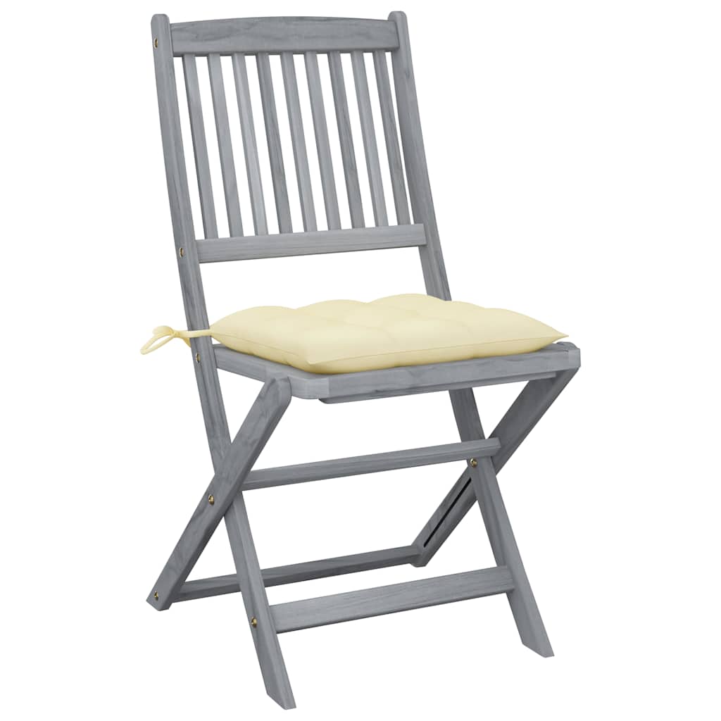 Vidaxl tuinstoelen 2 st inklapbaar met kussens massief acaciahout