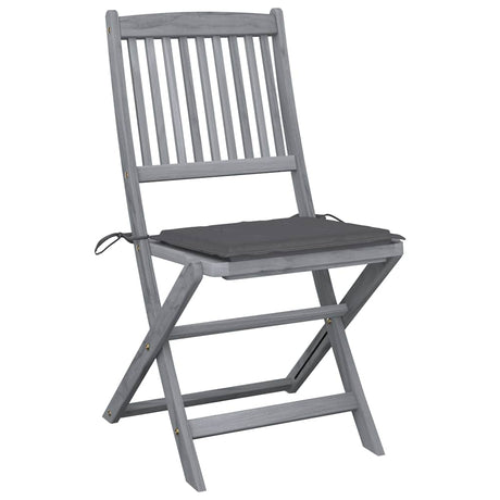Vidaxl tuinstoelen 4 st inklapbaar met kussens massief acaciahout