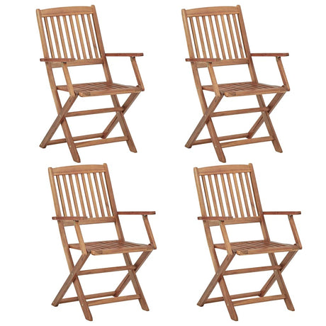 Vidaxl tuinstoelen 4 st inklapbaar met kussens massief acaciahout
