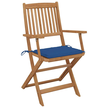 Vidaxl tuinstoelen 4 st inklapbaar met kussens massief acaciahout