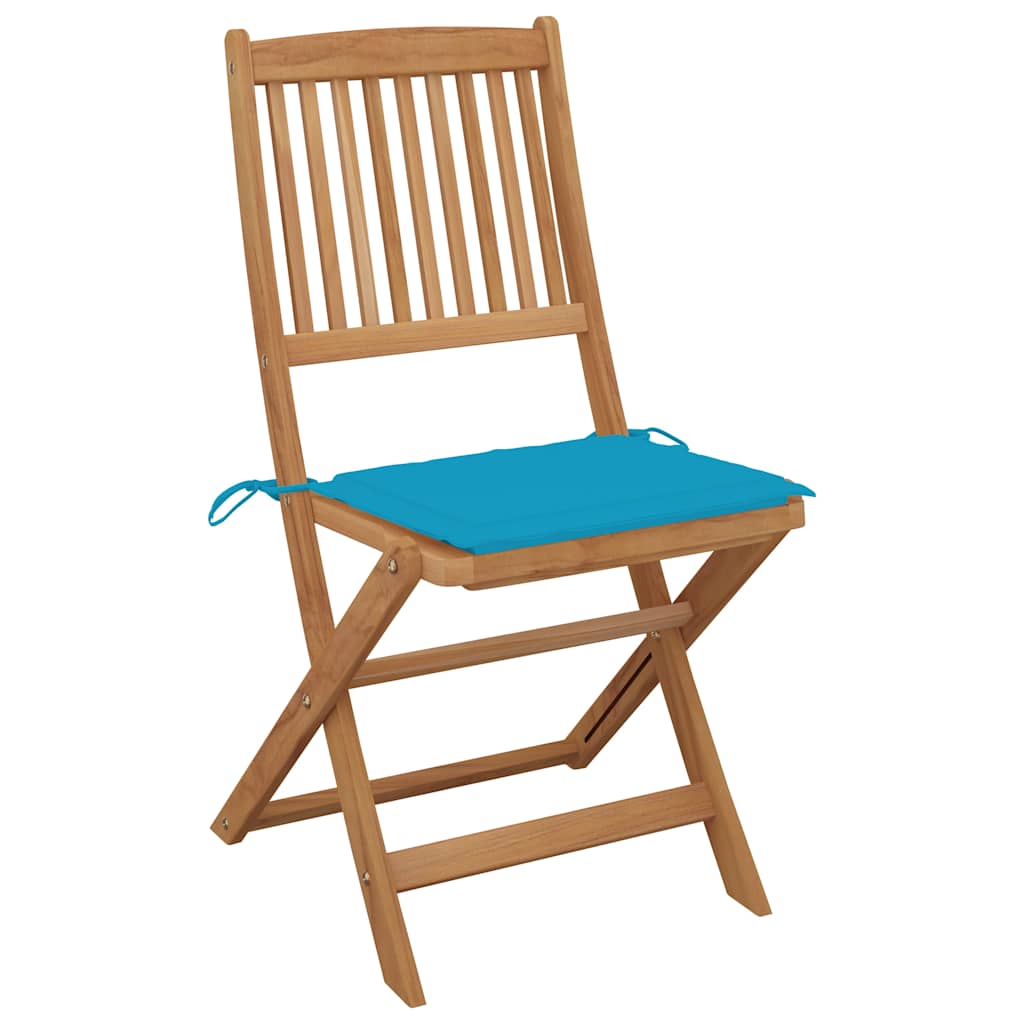 Vidaxl tuinstoelen 4 st inklapbaar met kussens massief acaciahout