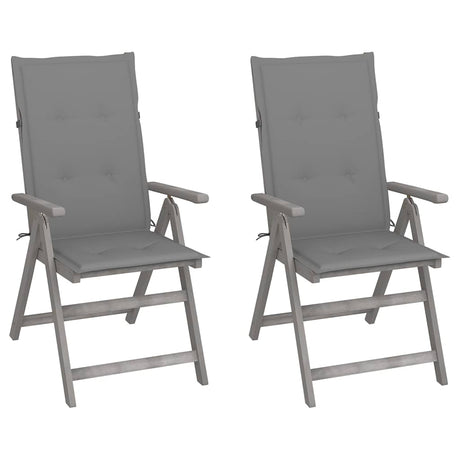 Vidaxl tuinstoelen 2 st verstelbaar met kussens massief acaciahout