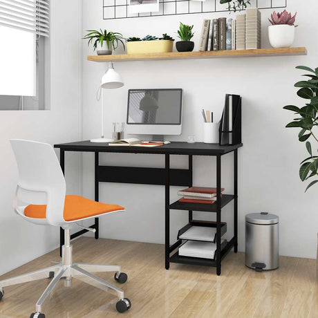 Vidaxl computerbureau 105x50x72 cm mdf en metaal zwart