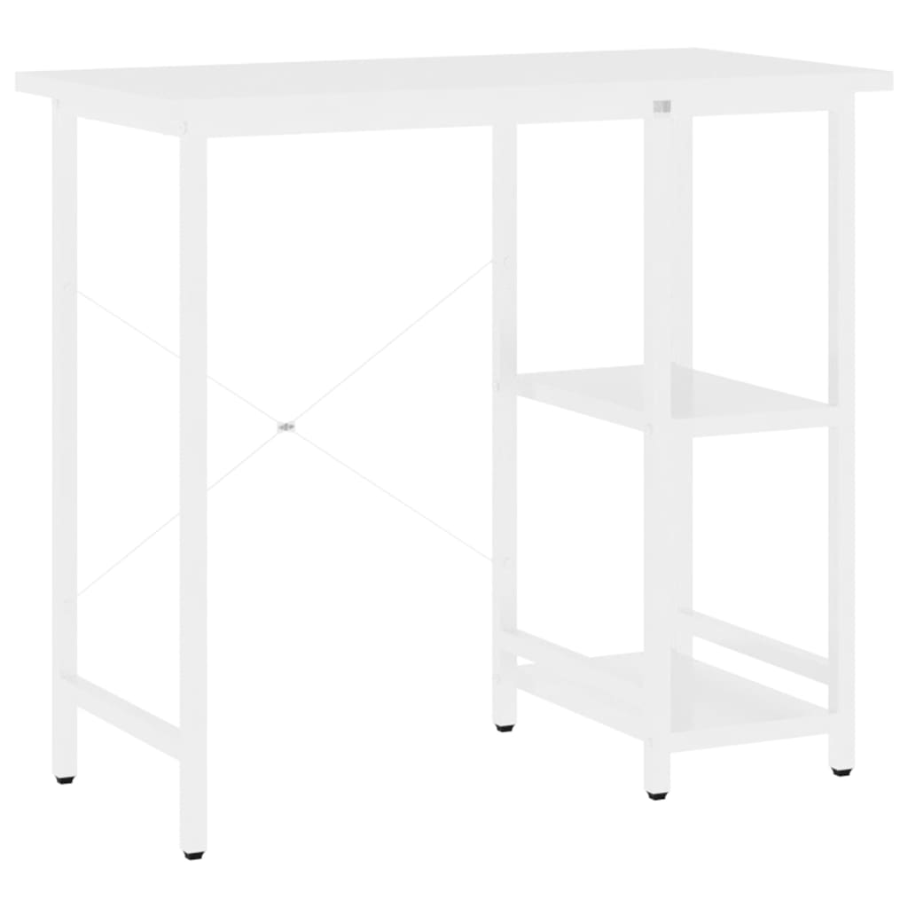 Vidaxl computerbureau 80x40x72 cm mdf en metaal wit