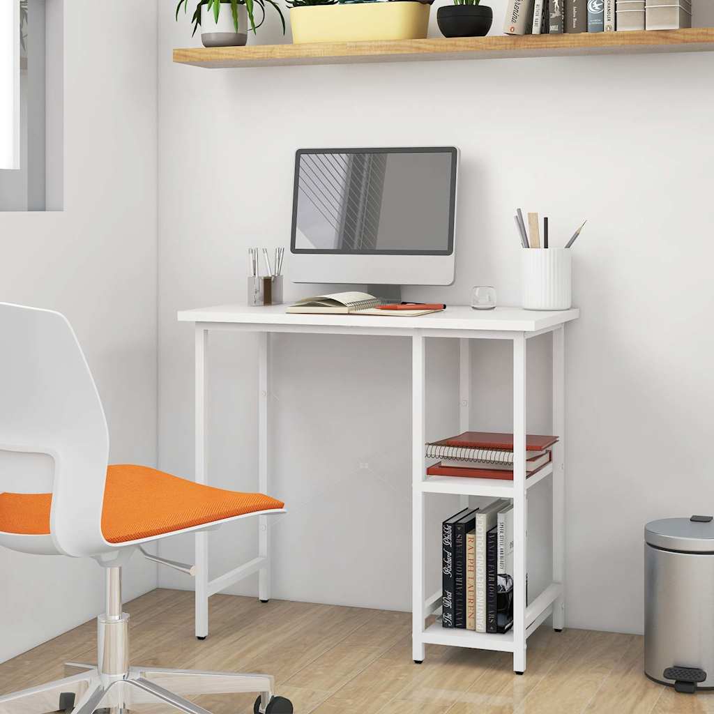 Vidaxl computerbureau 80x40x72 cm mdf en metaal wit