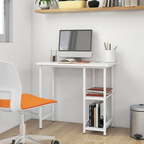 Vidaxl computerbureau 80x40x72 cm mdf en metaal wit