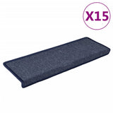 Vidaxl trapmatten 15 st 65x21x4 cm grijs en blauw