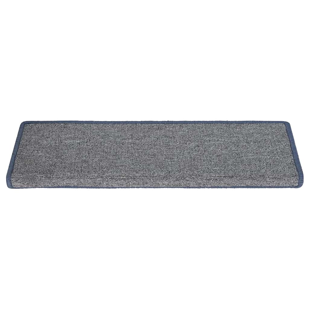Vidaxl trapmatten 15 st 65x21x4 cm lichtgrijs en blauw met rechthoekige rand