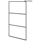 VidaXL Inloopdouchewand transparant 115x195 cm ESG-glas zwart