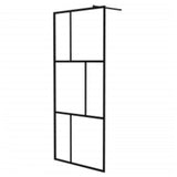 Vidaxl inloopdouchewand 90x195 cm gehard glas zwart