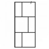 Vidaxl inloopdouchewand 90x195 cm gehard glas zwart