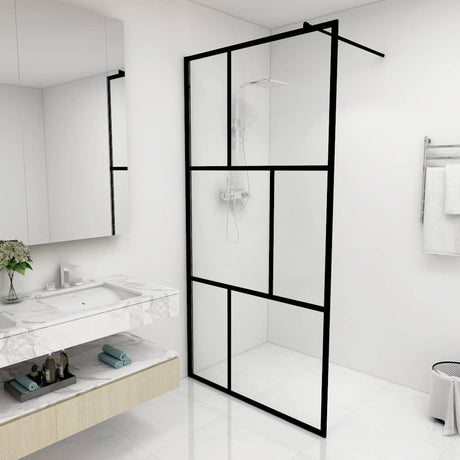 Vidaxl inloopdouchewand 100x195 cm gehard glas zwart