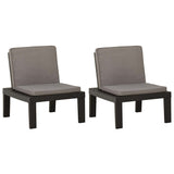 Vidaxl loungestoelen 2 st met kussens kunststof grijs