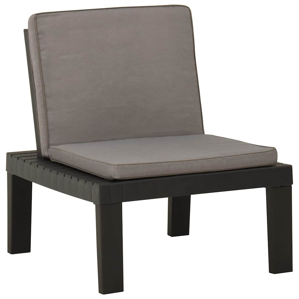 Vidaxl loungestoelen 2 st met kussens kunststof grijs