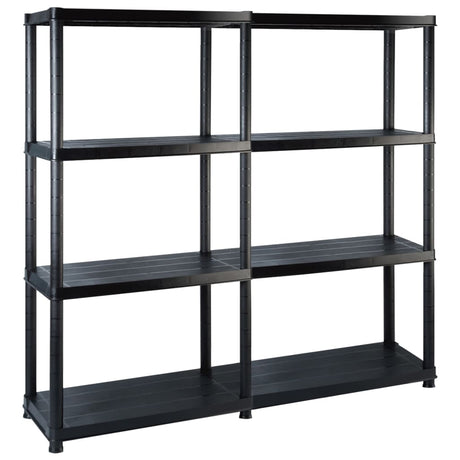 Vidaxl opbergrek 4-laags 122x30,5x130 cm kunststof zwart
