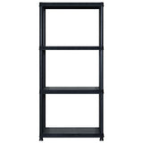 Vidaxl opbergrek 4-laags 122x30,5x130 cm kunststof zwart