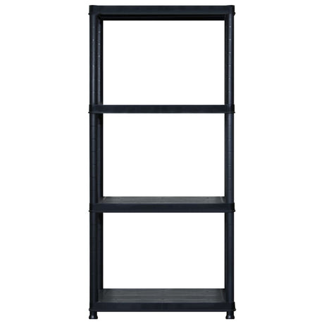 Vidaxl opbergrek 4-laags 122x30,5x130 cm kunststof zwart